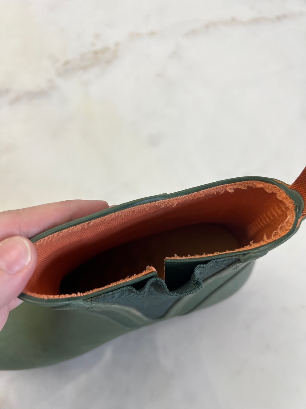 Tretorn Green Wedge Rain Ankle Boots with Brown Sole size 8 - Picture 10 of 14